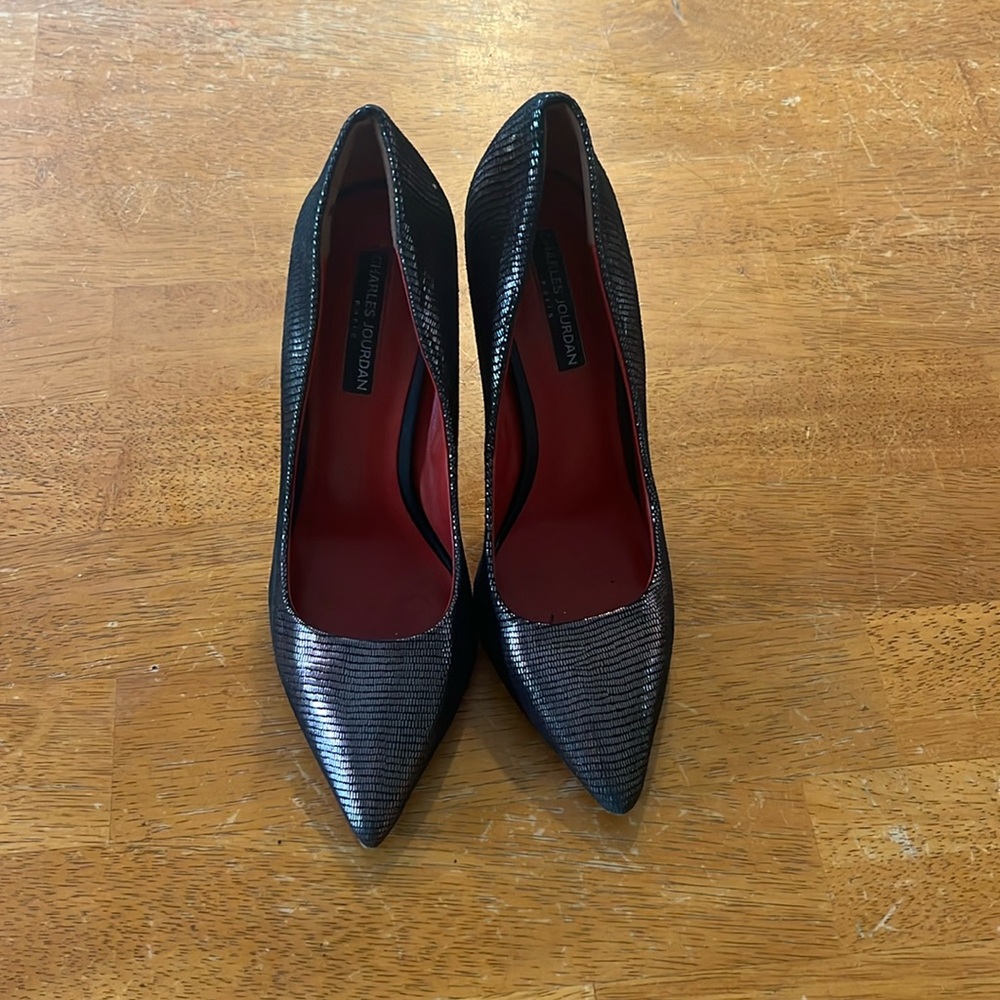 Size 8 1/2M Charles Jourdan Paris velvet heels